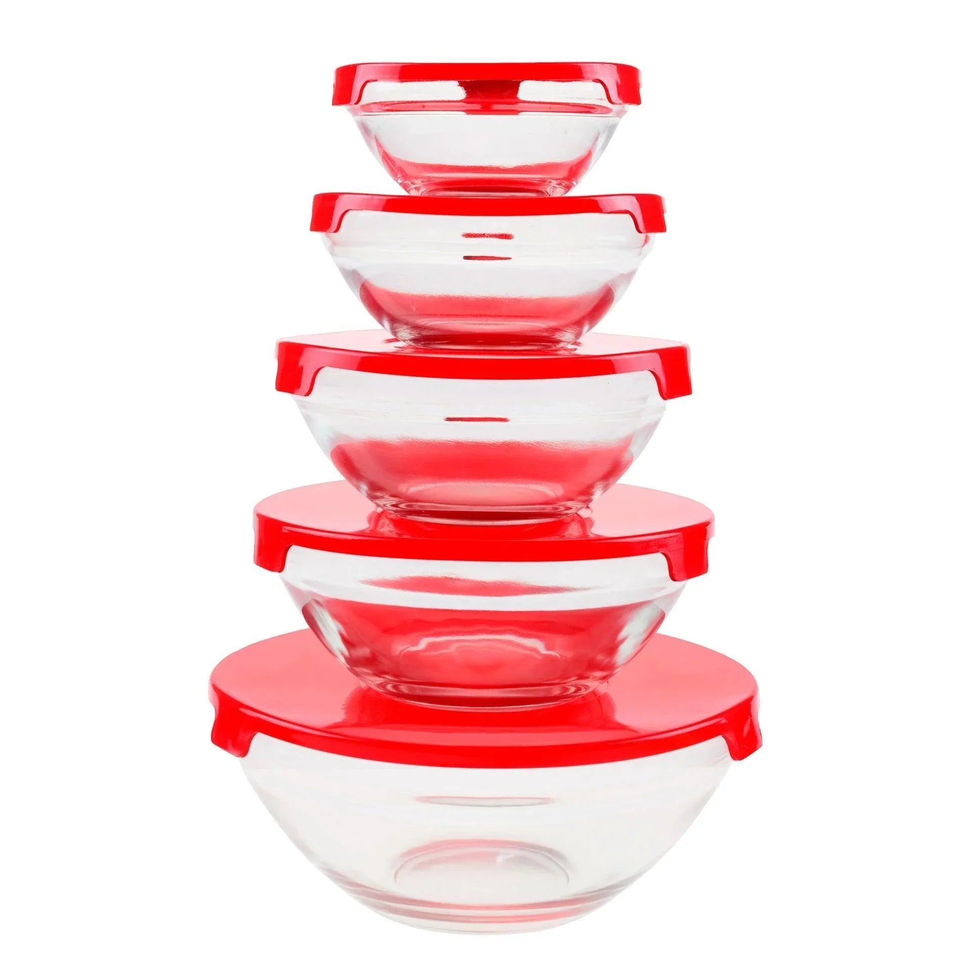 Set of 5 Glass Jars with Lids