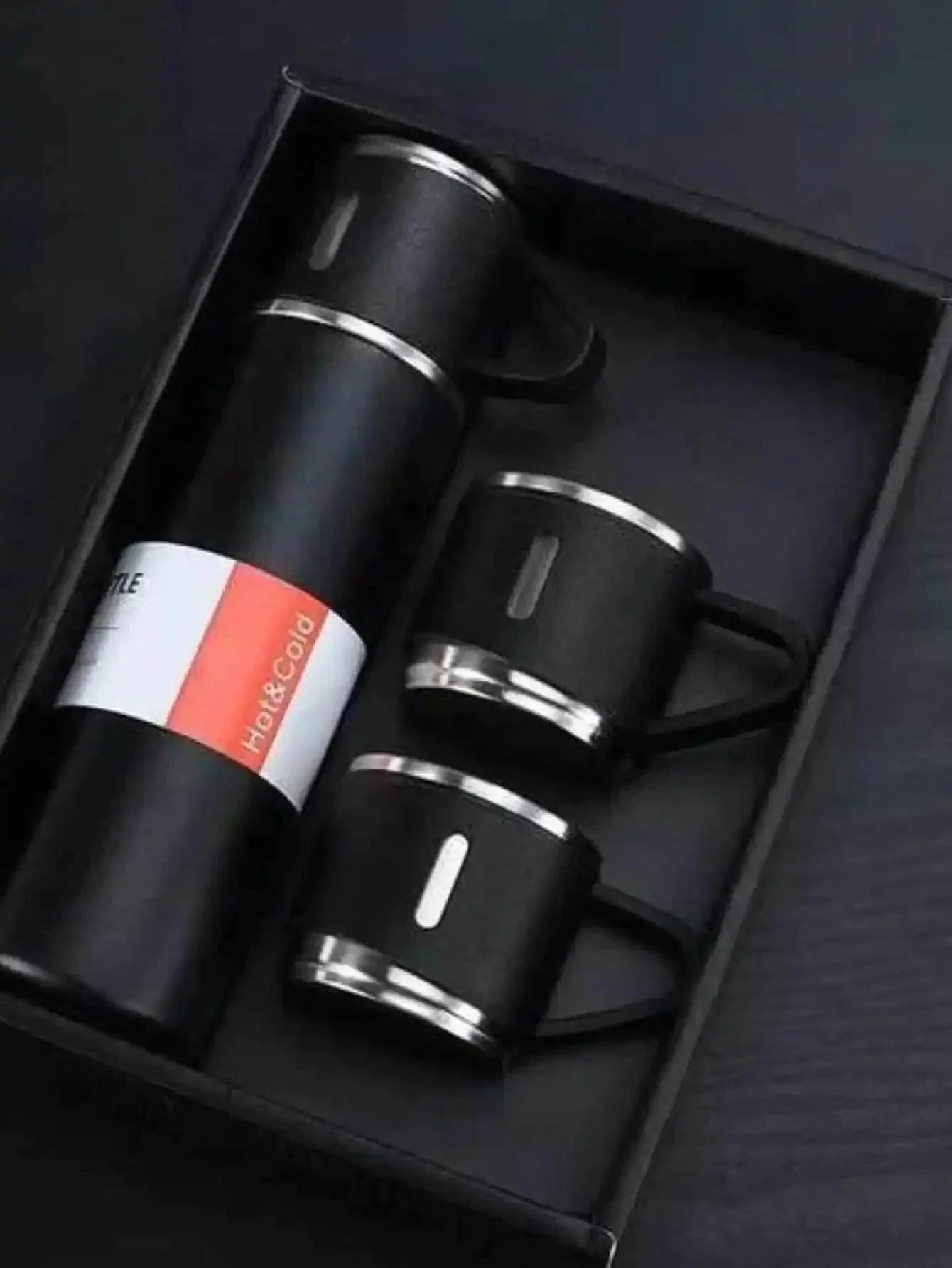500ml Stainless Steel Thermos Flask + 2 Free Cups