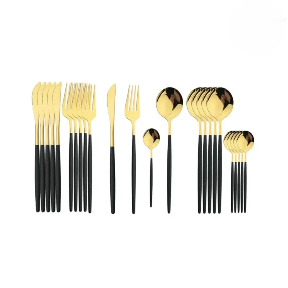 Luxy 24-Piece Gold Cutlery Set