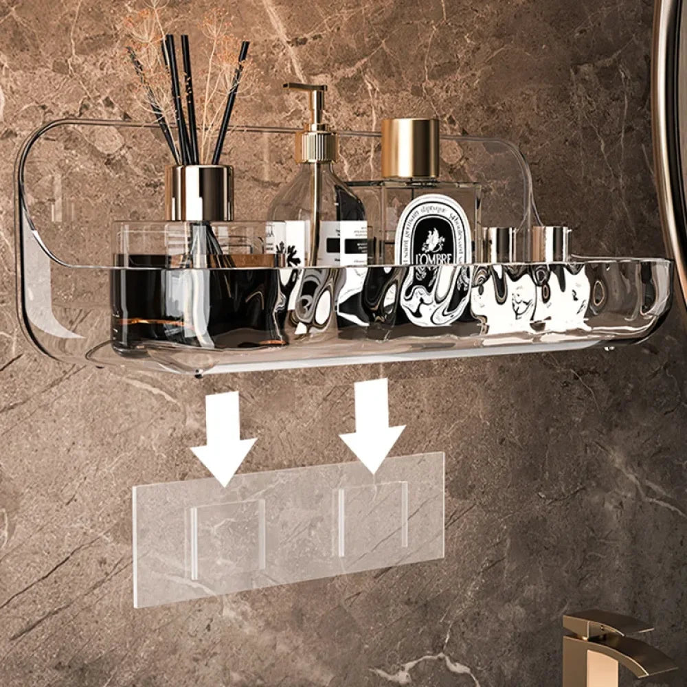 Transparent Bathroom Shelf Without Holes