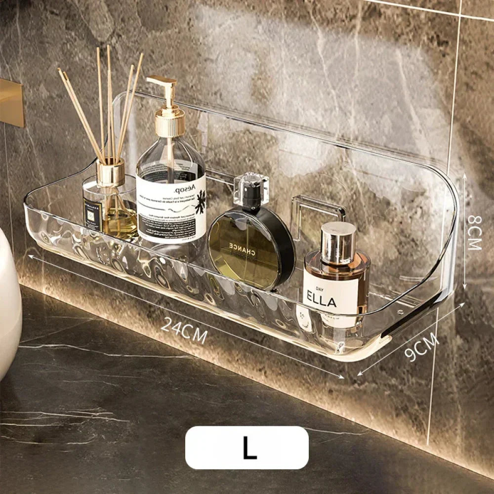 Transparent Bathroom Shelf Without Holes