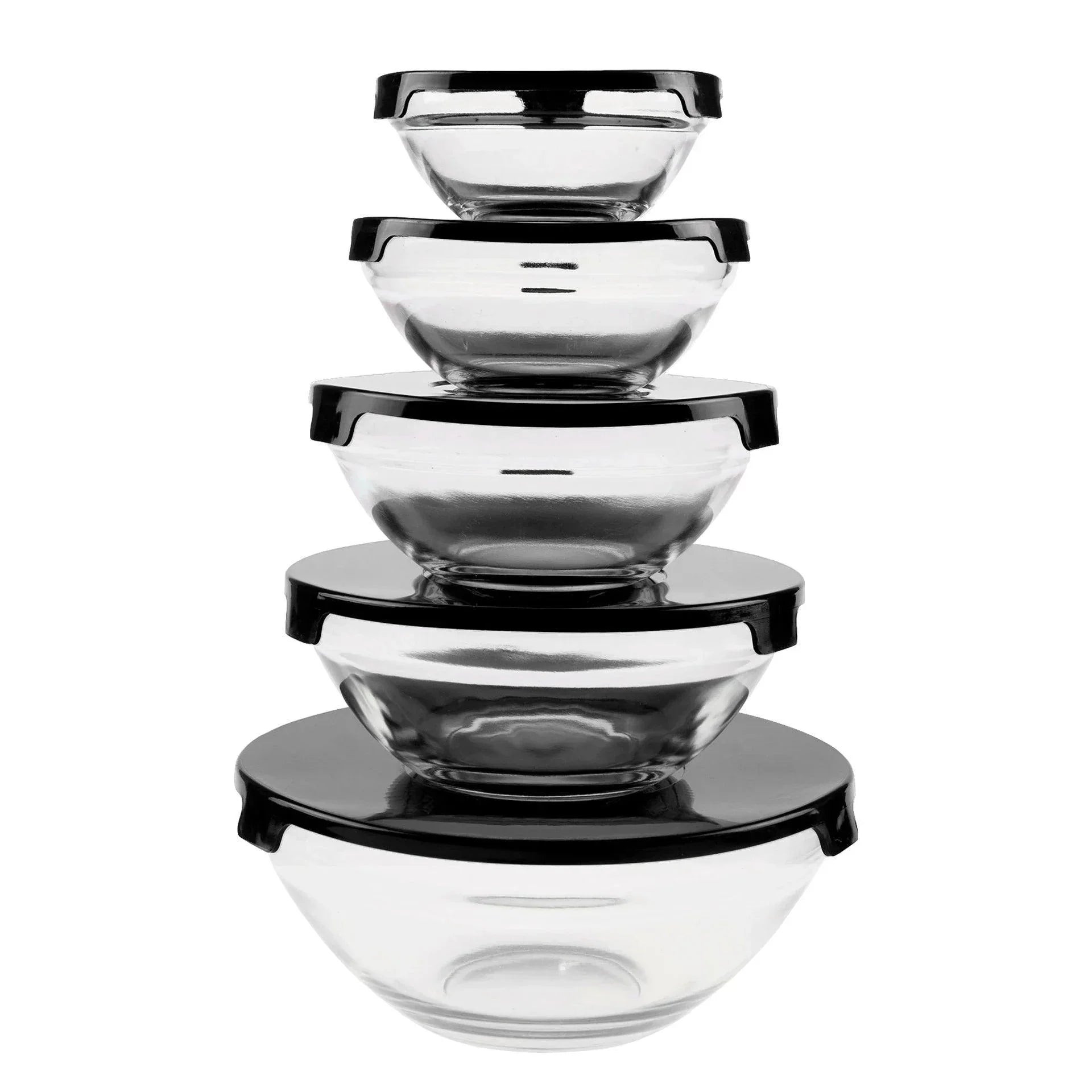 Set of 5 Glass Jars with Lids