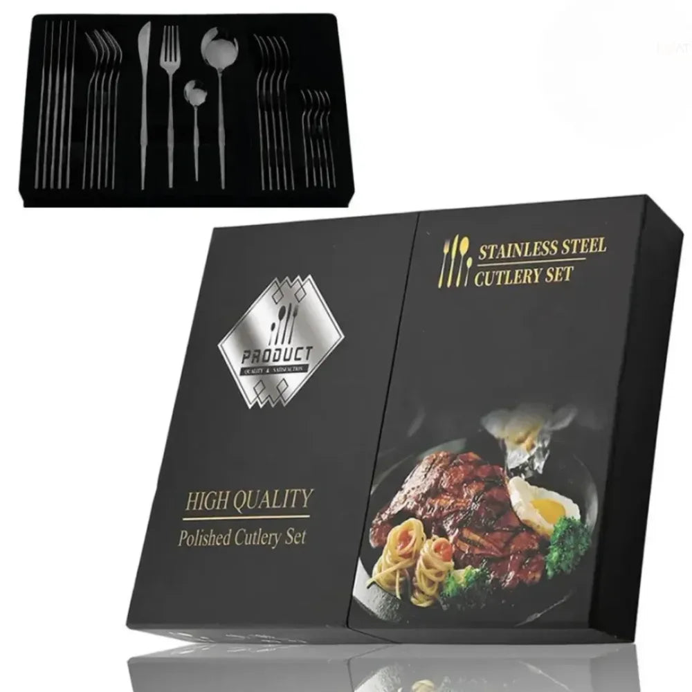 Luxy 24-Piece Gold Cutlery Set