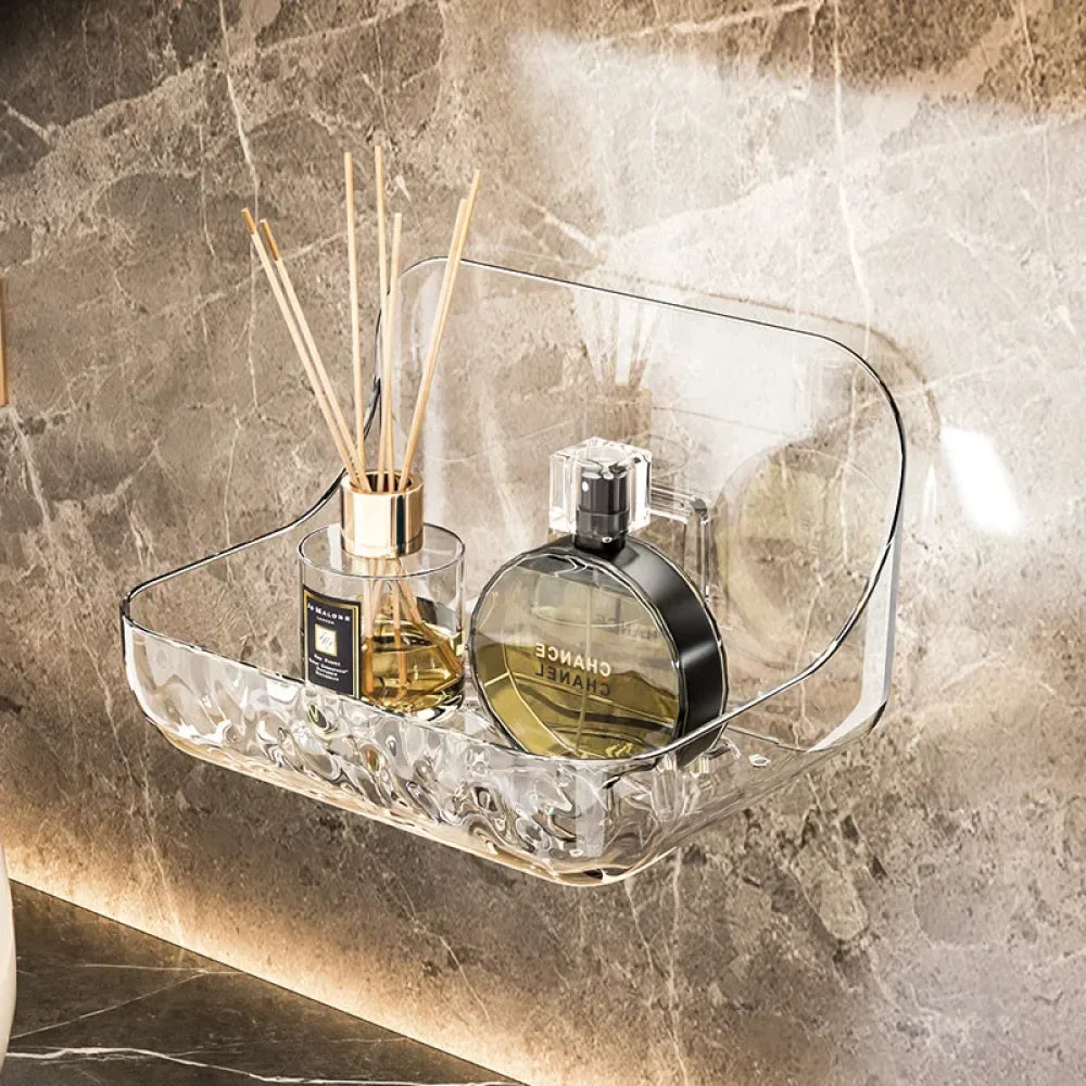 Transparent Bathroom Shelf Without Holes